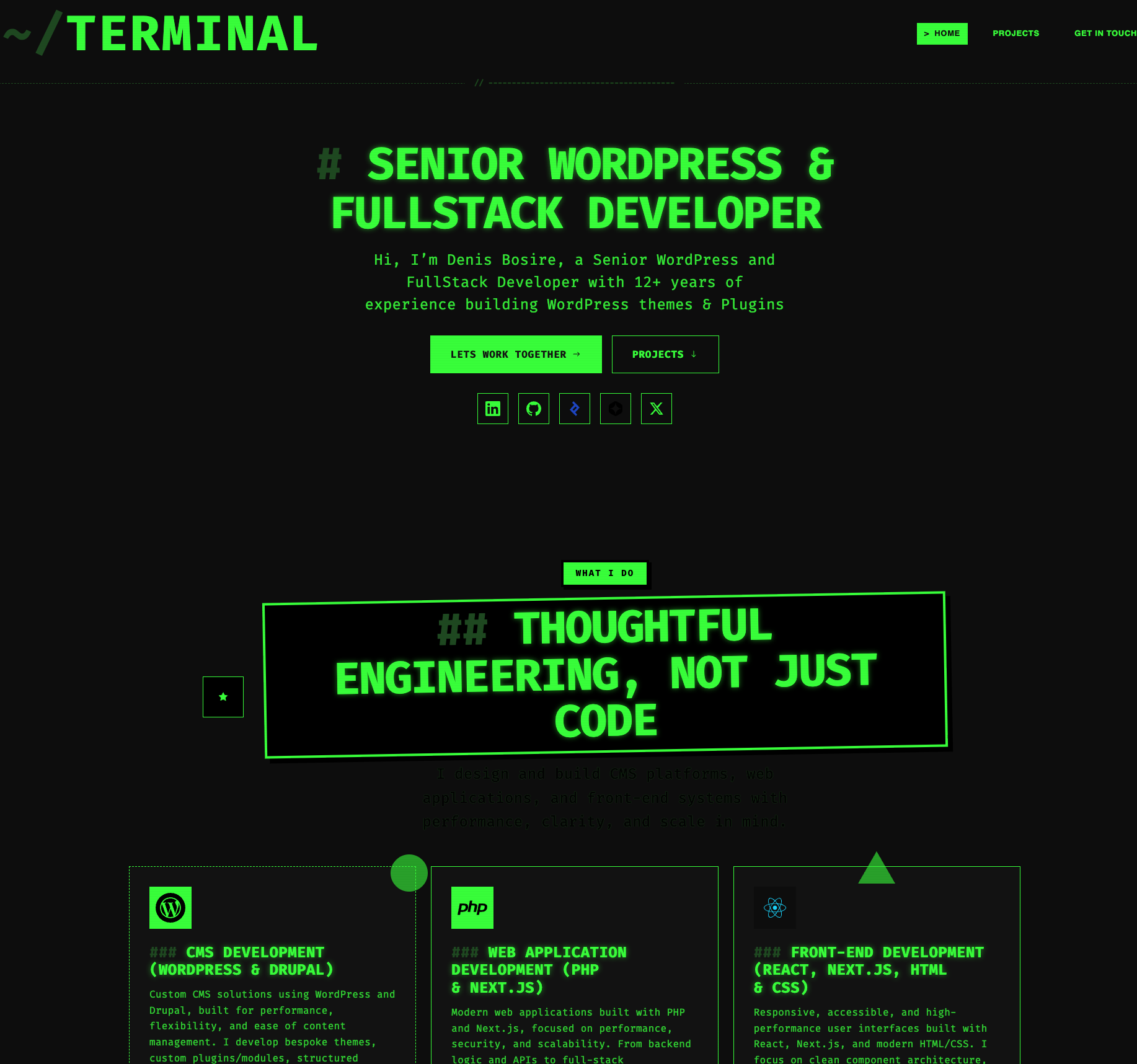 terminal template for developers